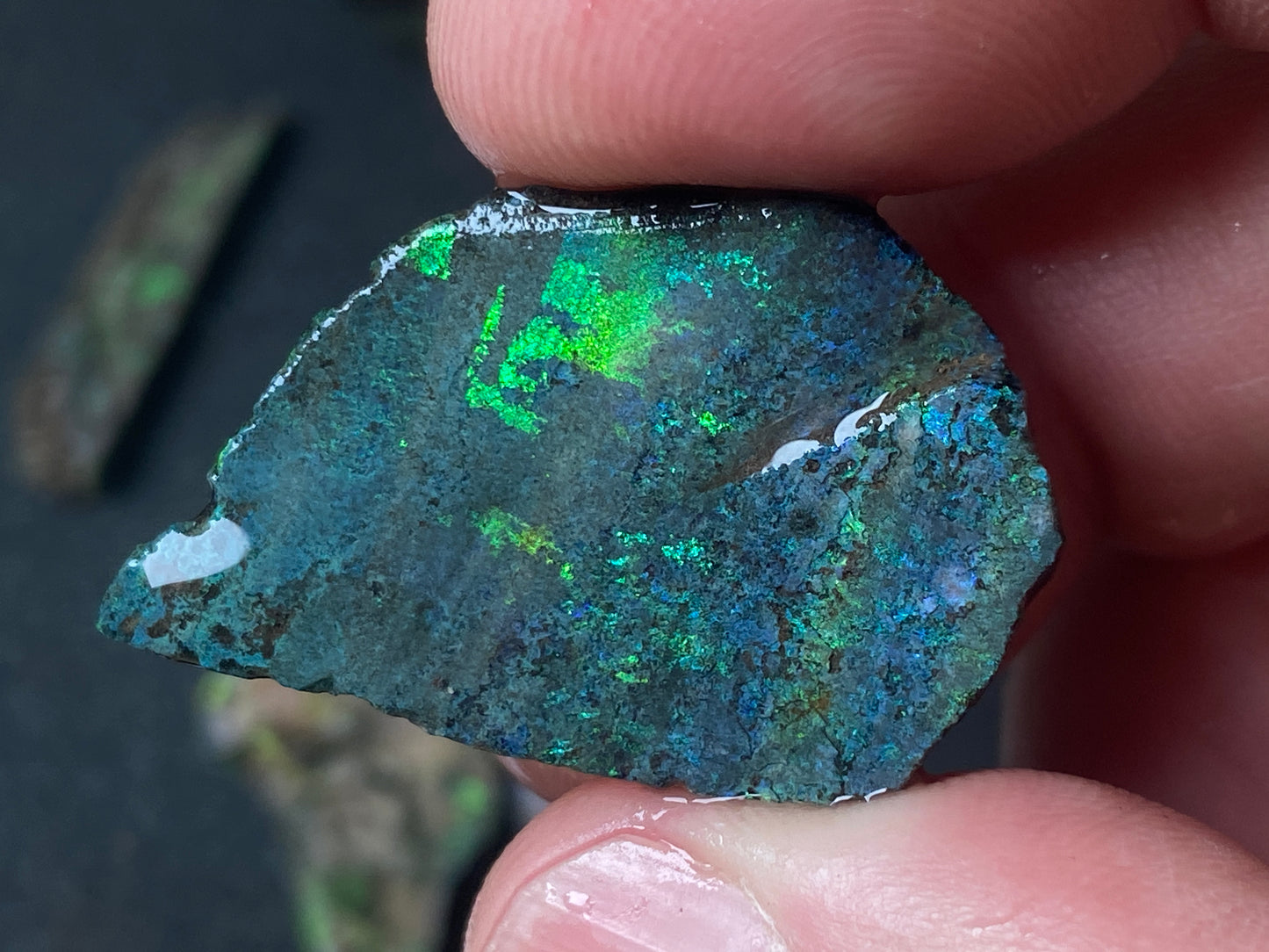 2oz Andamooka Matrix Opal Parcel, In The Rough, Test Treated, Going Black With All Colours.