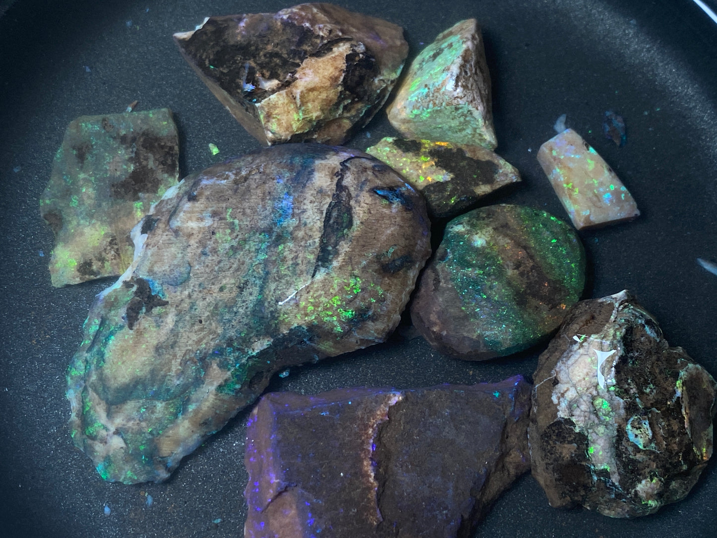 2.7oz Andamooka Matrix Opal Parcel, In The Rough, Test Treated, Beautiful Colours