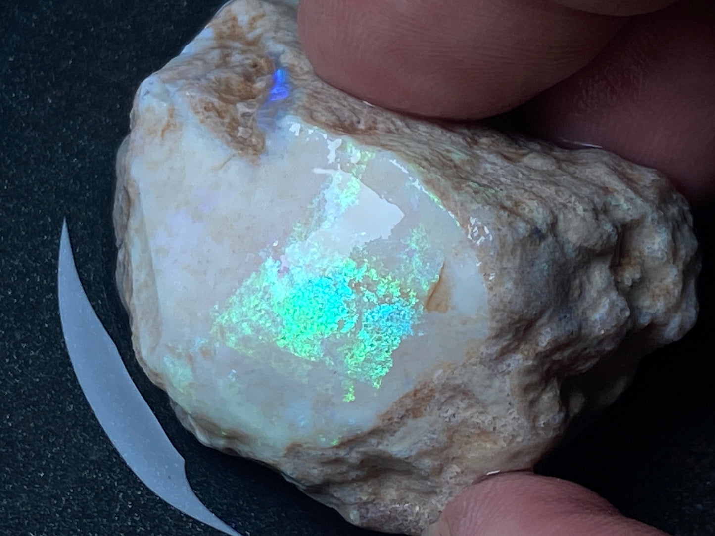 1oz Andamooka Matrix Opal, In The Rough, Bright Greens and Blues