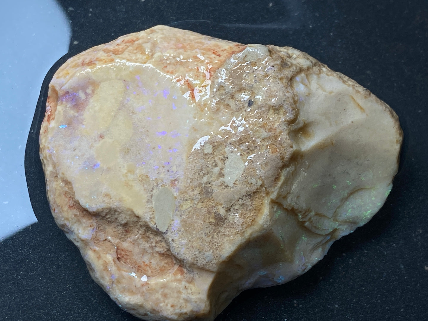 3oz, Andamooka Matrix Opal, In The Rough, Huge Rock With Bright Blues and Greens.