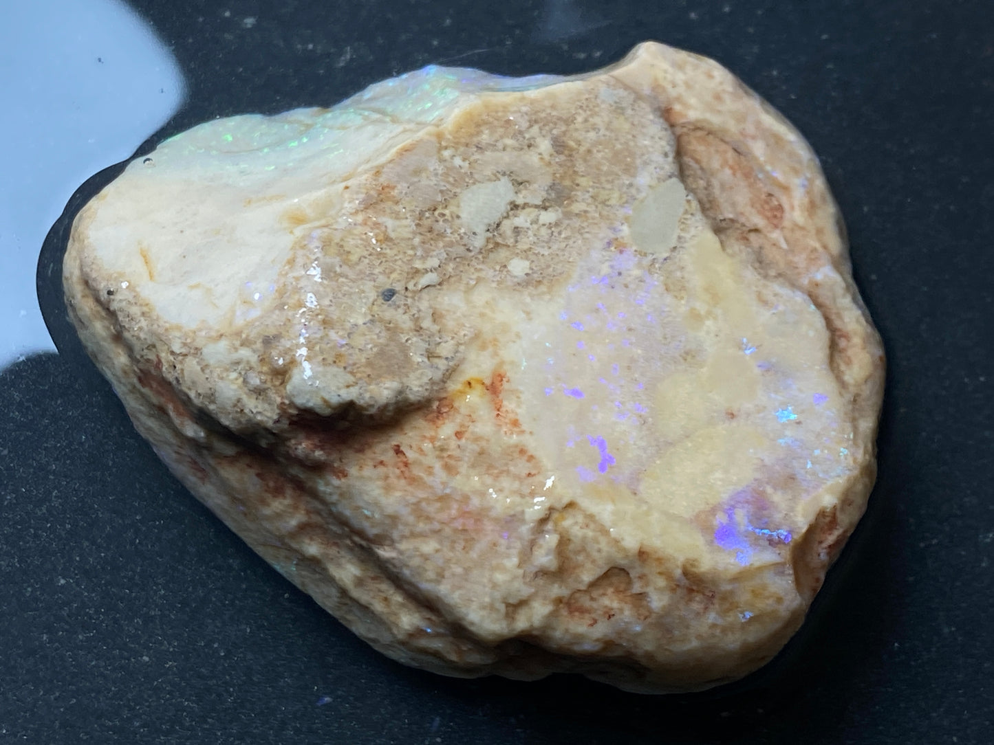 3oz, Andamooka Matrix Opal, In The Rough, Huge Rock With Bright Blues and Greens.