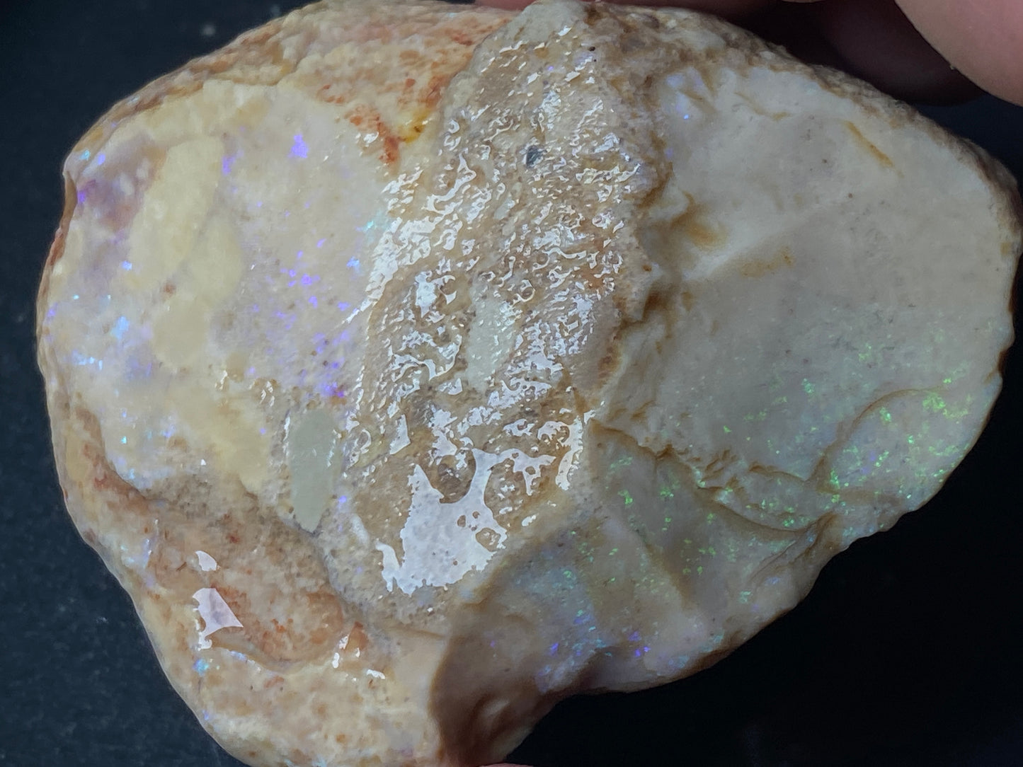 3oz, Andamooka Matrix Opal, In The Rough, Huge Rock With Bright Blues and Greens.