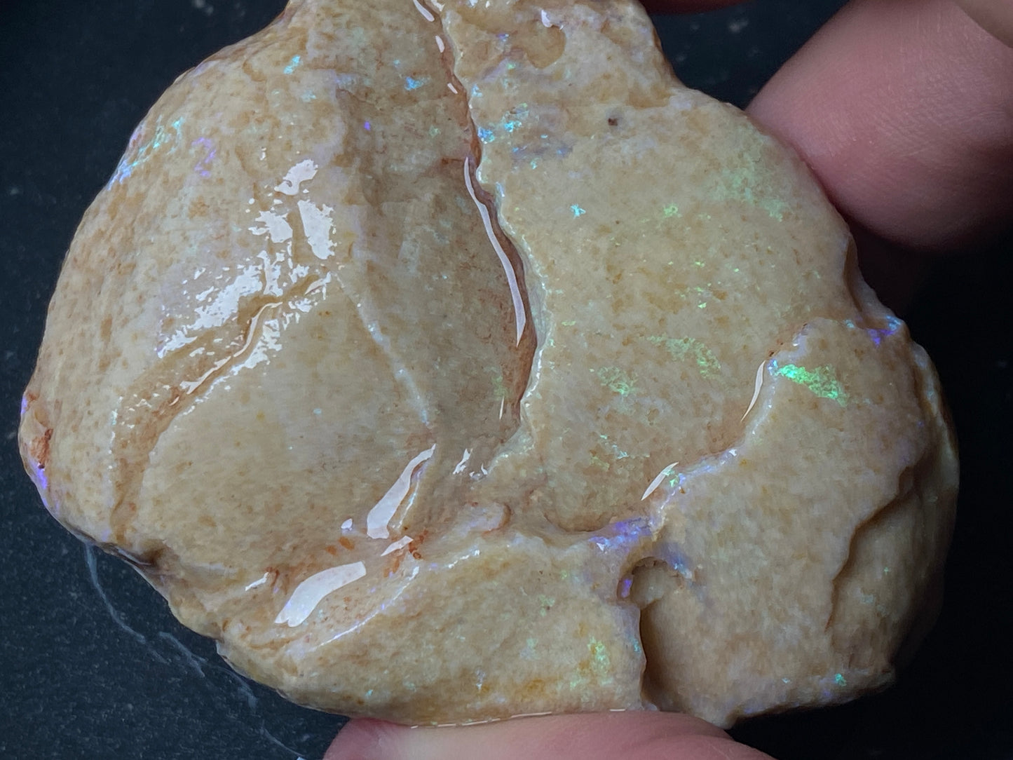 3oz, Andamooka Matrix Opal, In The Rough, Huge Rock With Bright Blues and Greens.