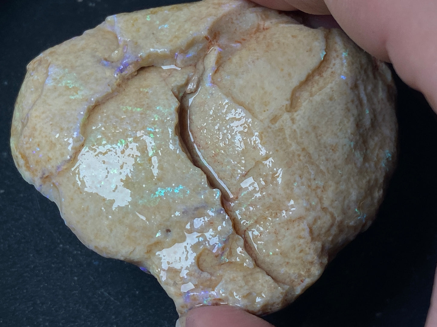 3oz, Andamooka Matrix Opal, In The Rough, Huge Rock With Bright Blues and Greens.