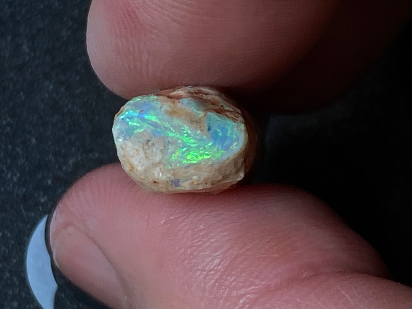 20 Carats, Natural Australian Opal, Belemnite In The Rough, AAA Gem With Amazing Crystal B5 Bright Crystal Colours