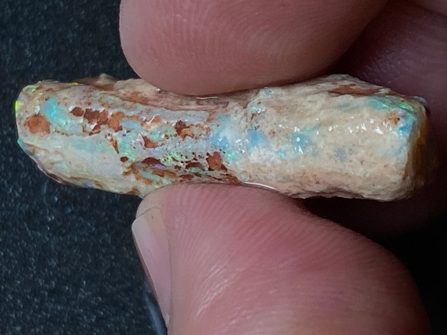 20 Carats, Natural Australian Opal, Belemnite In The Rough, AAA Gem With Amazing Crystal B5 Bright Crystal Colours