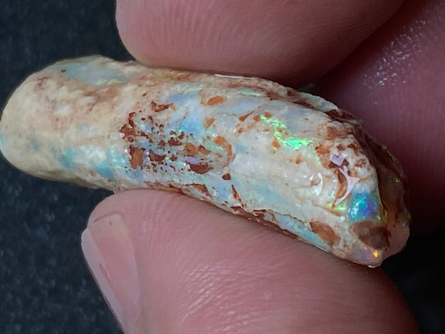 20 Carats, Natural Australian Opal, Belemnite In The Rough, AAA Gem With Amazing Crystal B5 Bright Crystal Colours