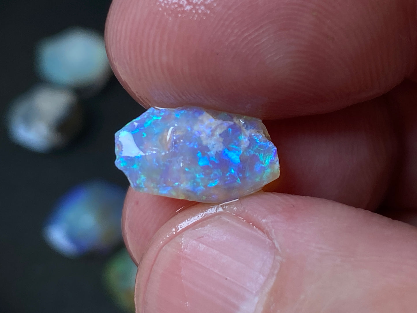 80 Carats Natural Australian Opal, Lightning Ridge Rough Parcel, Black and Crystal.