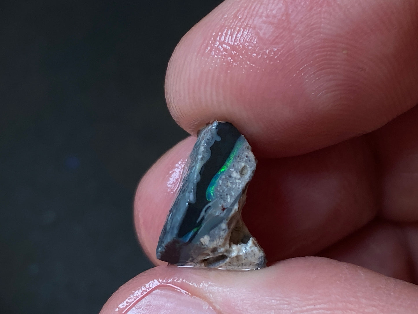 80 Carats Natural Australian Opal, Lightning Ridge Rough Parcel, Black and Crystal.