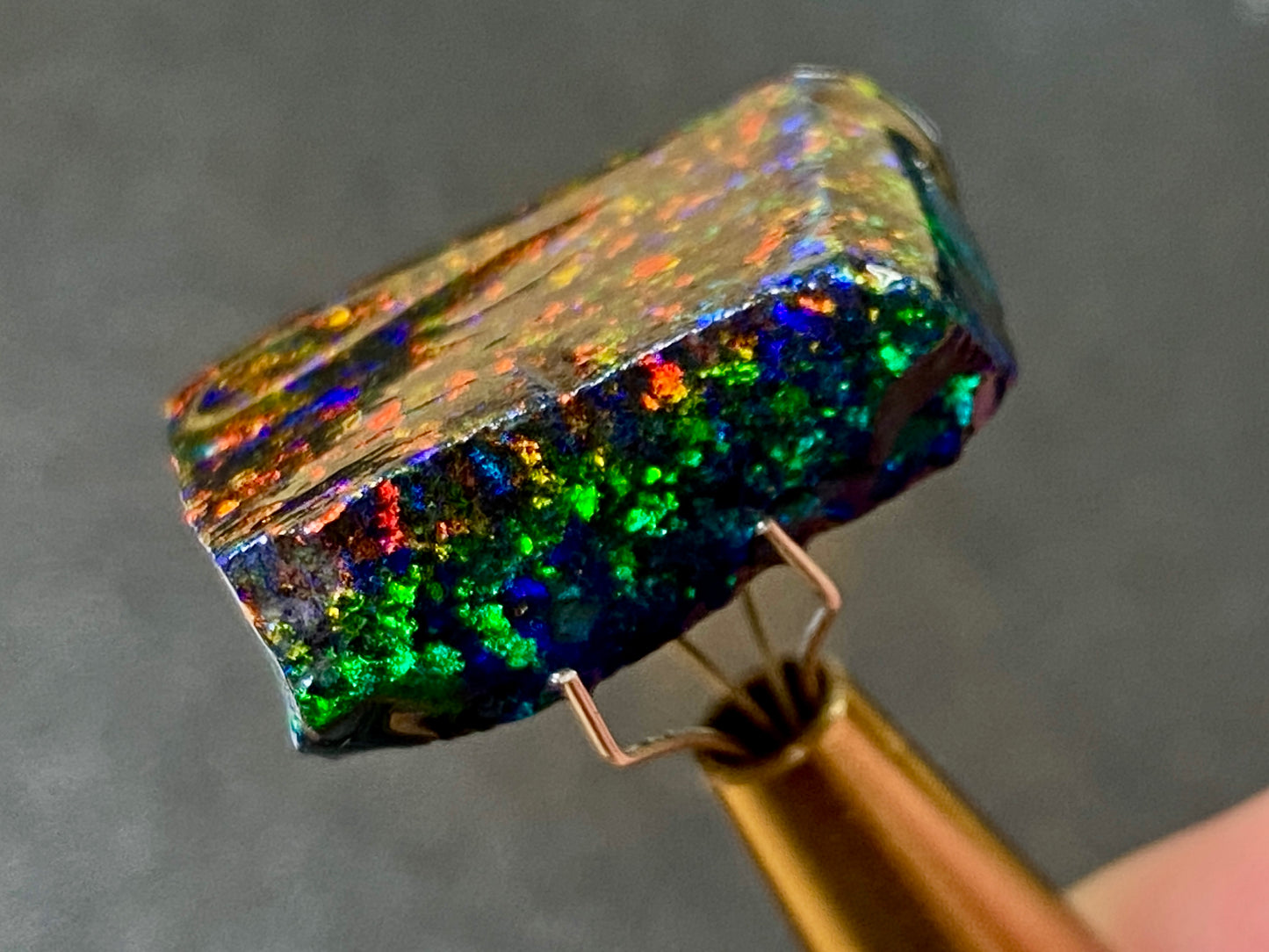 21 Cts Australian Matrix AAA Grade Opal, Andamooka Matrix, Double Sided Full Of B5 Bright Colours