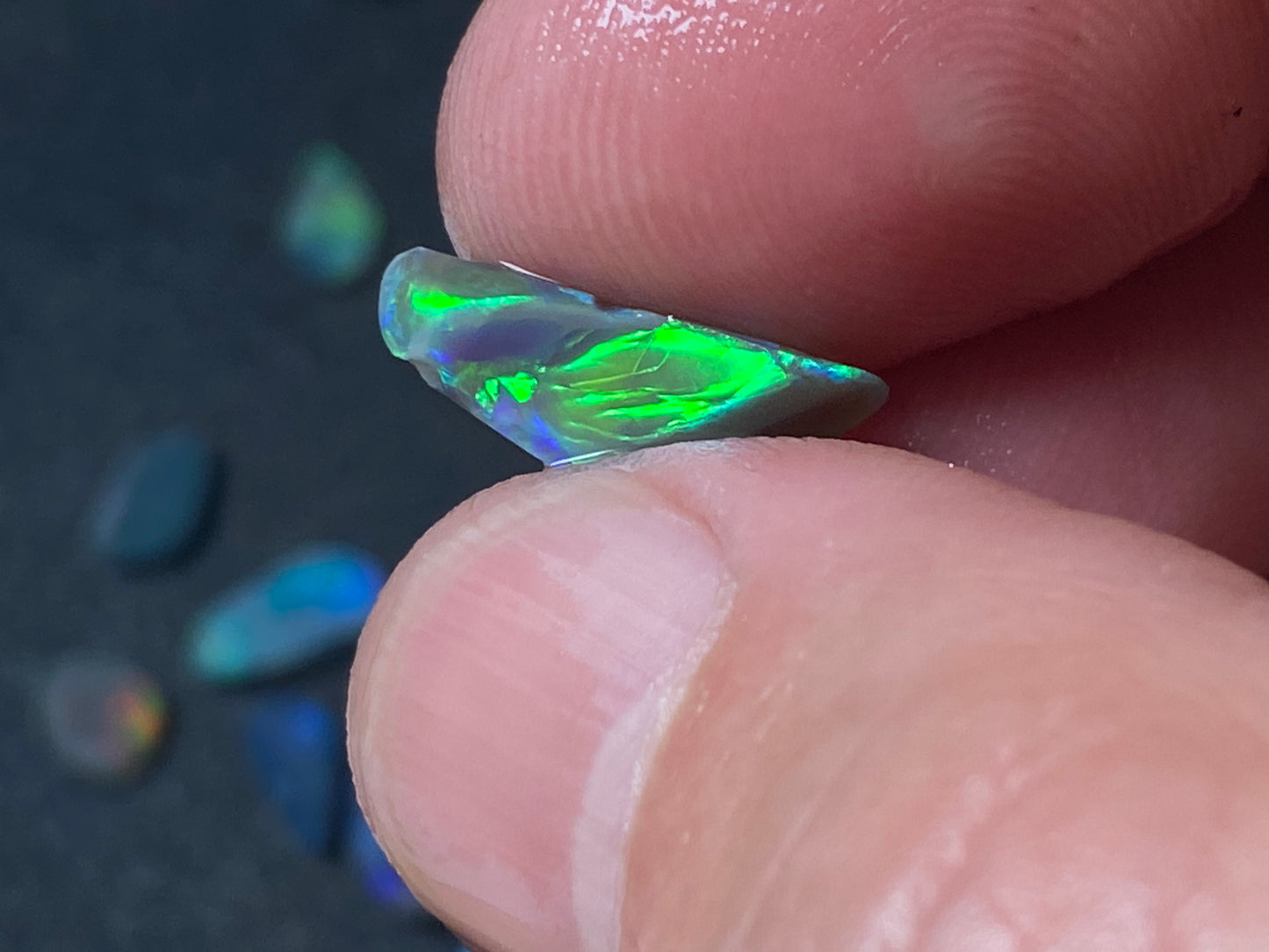 55 Carats, Australian Opal Parcel, Lightning Ridge, Black, Dark and Crystal, 30 Stones Rub and Rough