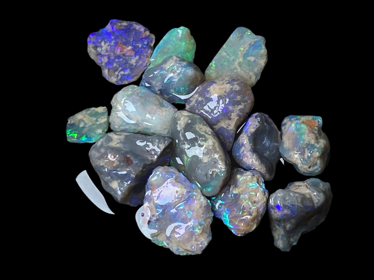 60 Cts, Natural Australian Opal Parcel, Lightning Ridge Black and Crystal Nobbies In The Rough