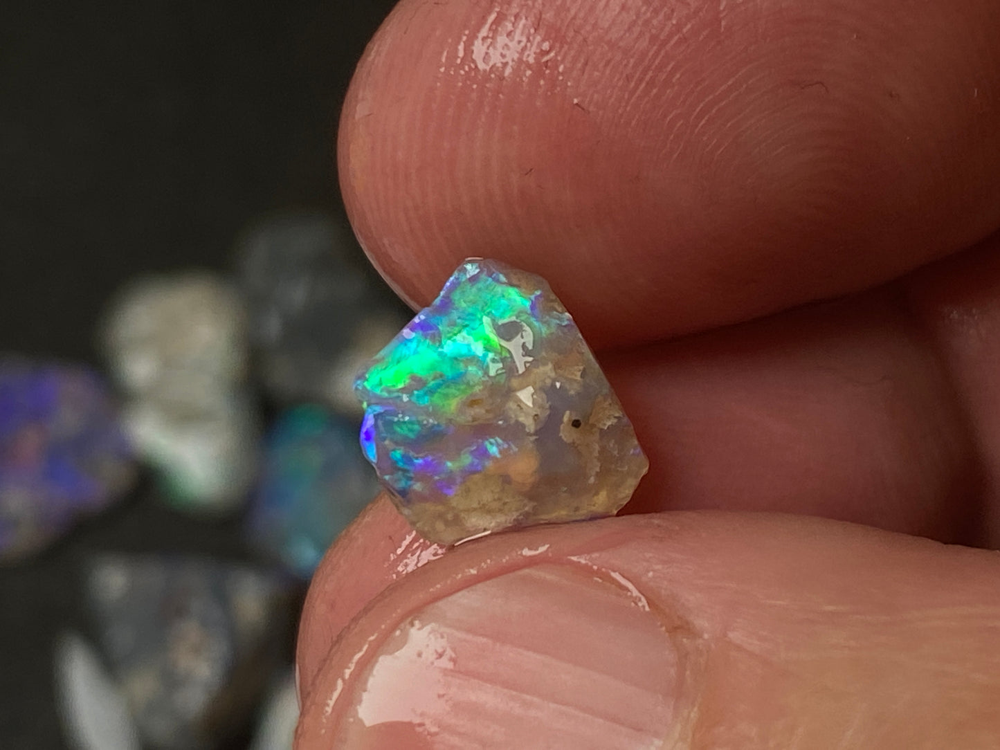 60 Cts, Natural Australian Opal Parcel, Lightning Ridge Black and Crystal Nobbies In The Rough