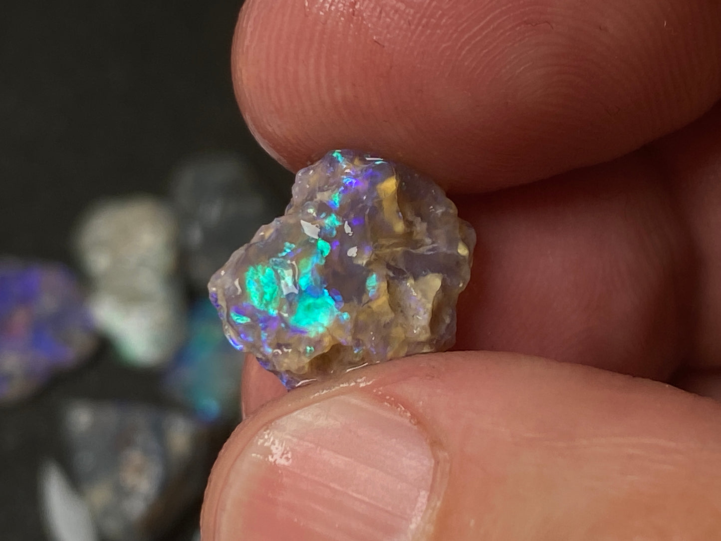 60 Cts, Natural Australian Opal Parcel, Lightning Ridge Black and Crystal Nobbies In The Rough