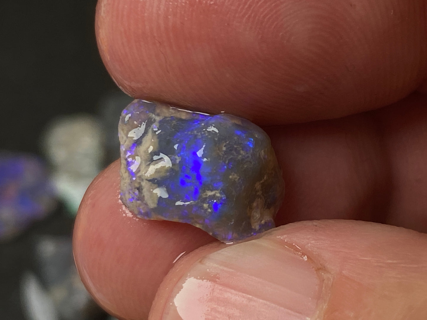 60 Cts, Natural Australian Opal Parcel, Lightning Ridge Black and Crystal Nobbies In The Rough