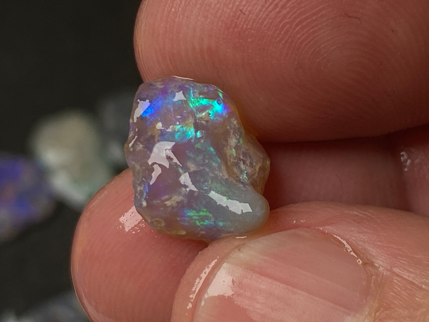 60 Cts, Natural Australian Opal Parcel, Lightning Ridge Black and Crystal Nobbies In The Rough