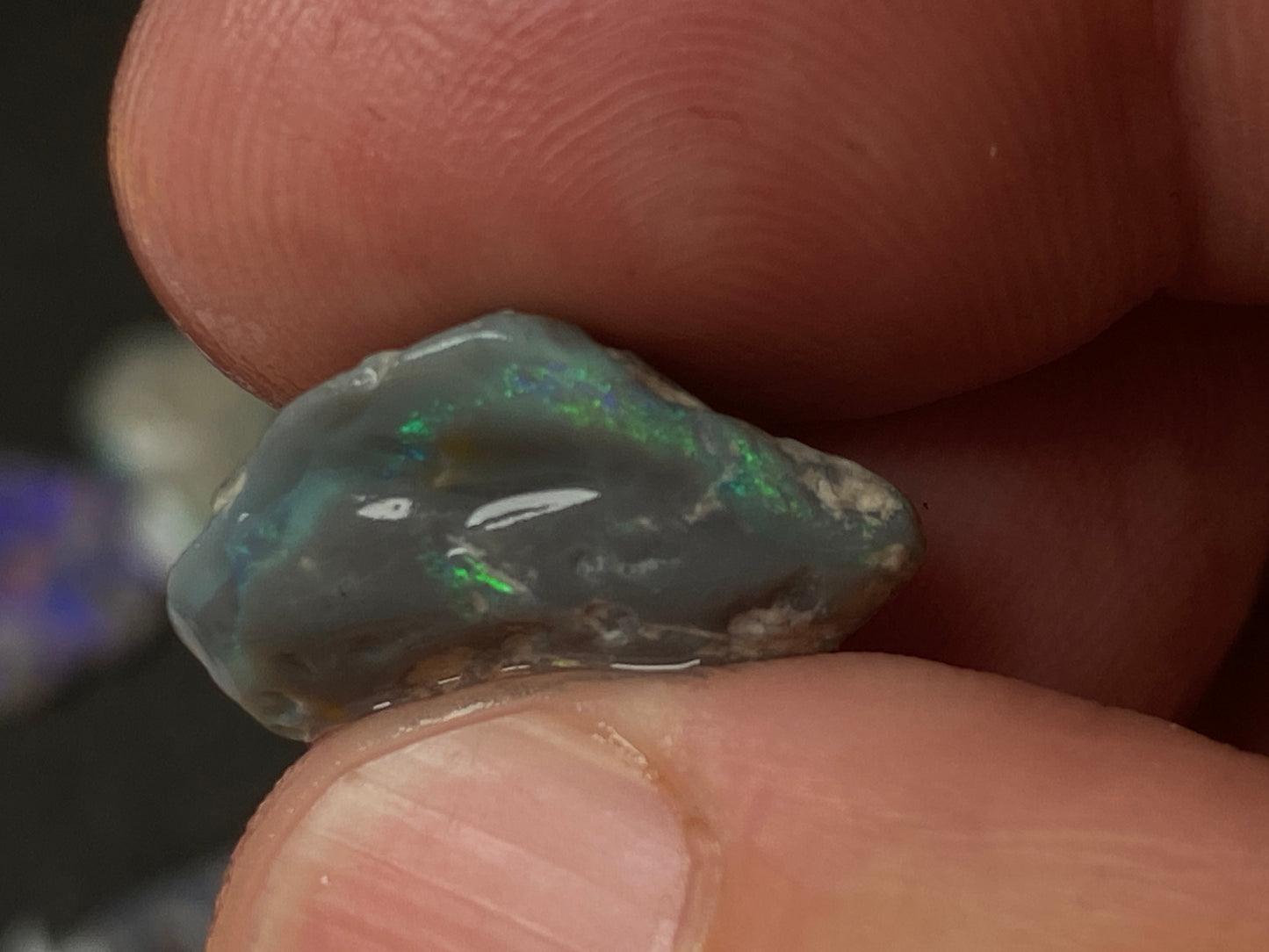 60 Cts, Natural Australian Opal Parcel, Lightning Ridge Black and Crystal Nobbies In The Rough