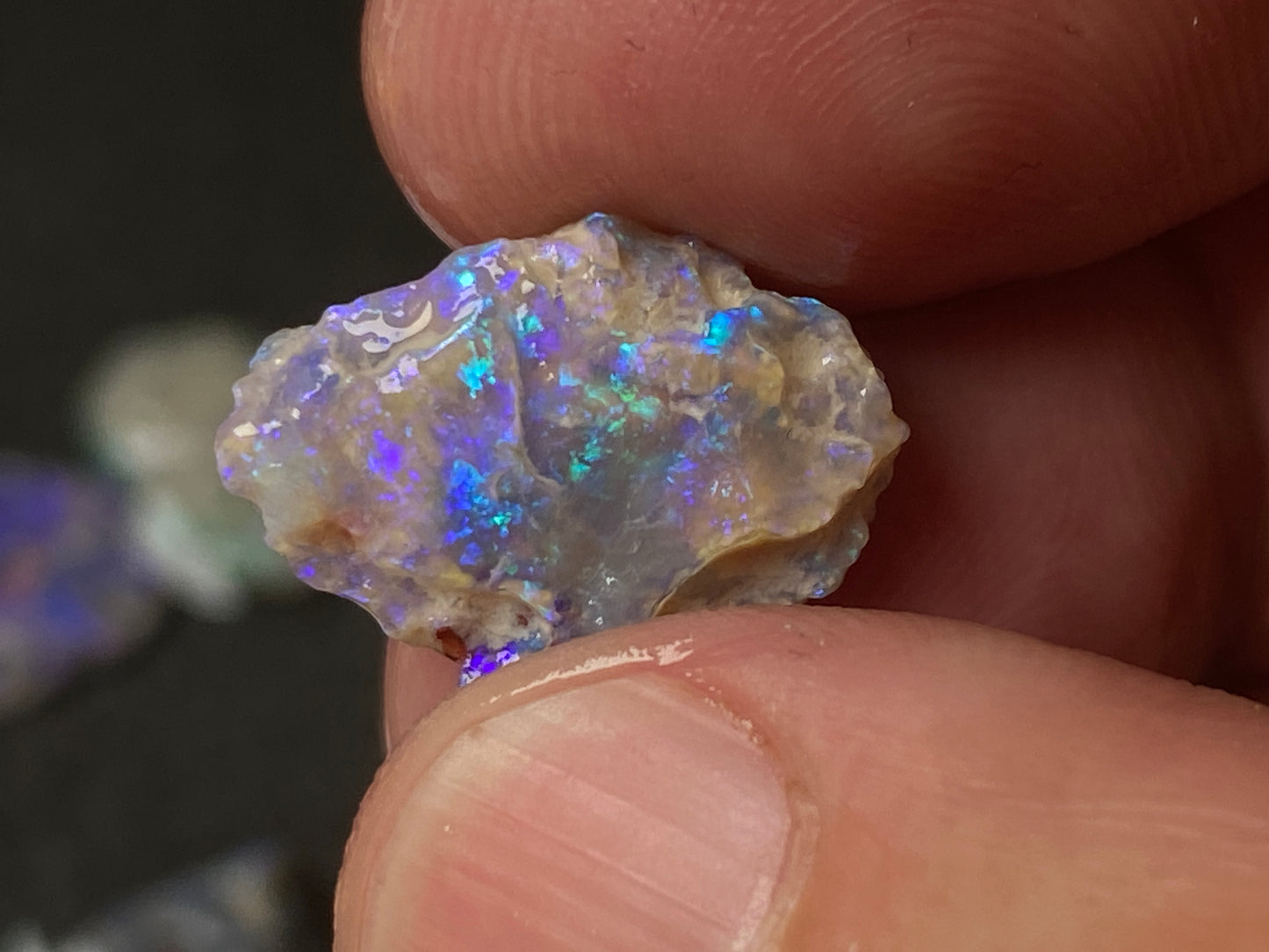 60 Cts, Natural Australian Opal Parcel, Lightning Ridge Black and Crystal Nobbies In The Rough