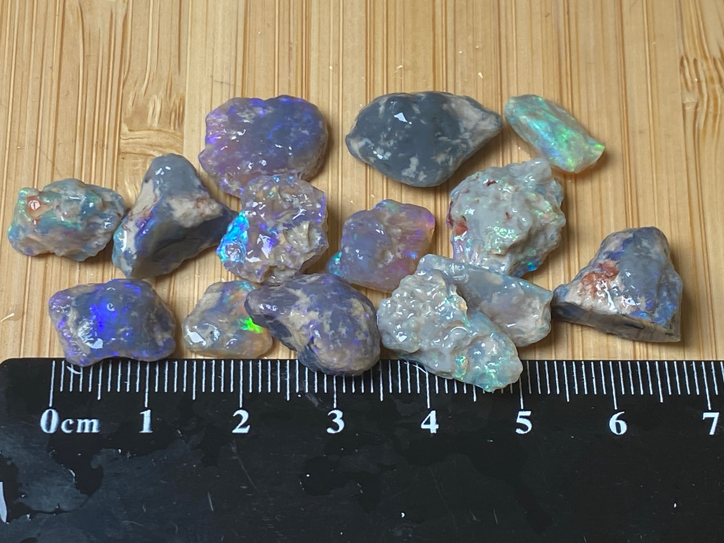 60 Cts, Natural Australian Opal Parcel, Lightning Ridge Black and Crystal Nobbies In The Rough