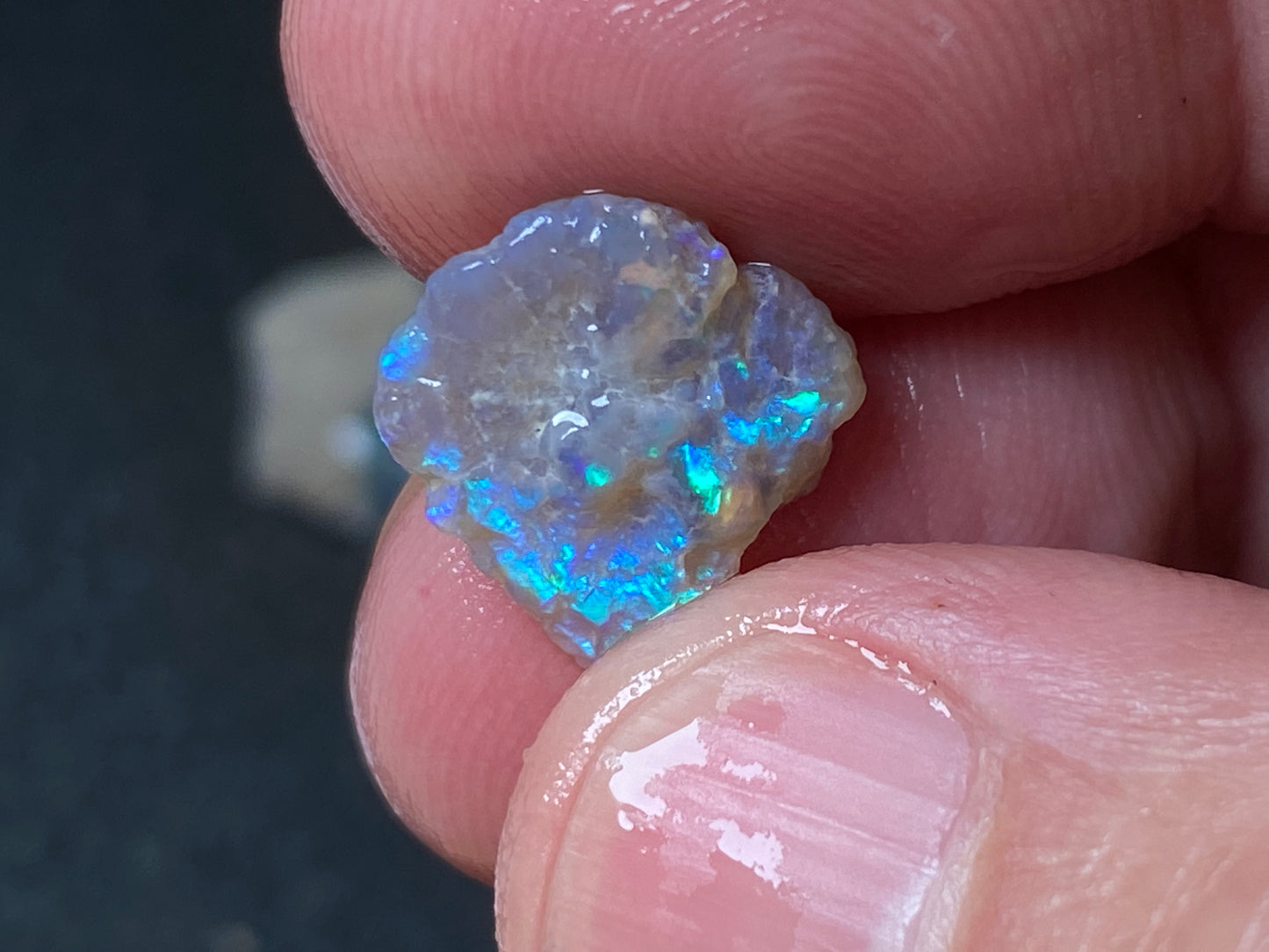 70 Cts, Natural Australian Opal Parcel, 13 Stones Lightning Ridge In The Rough, Crystal and Black