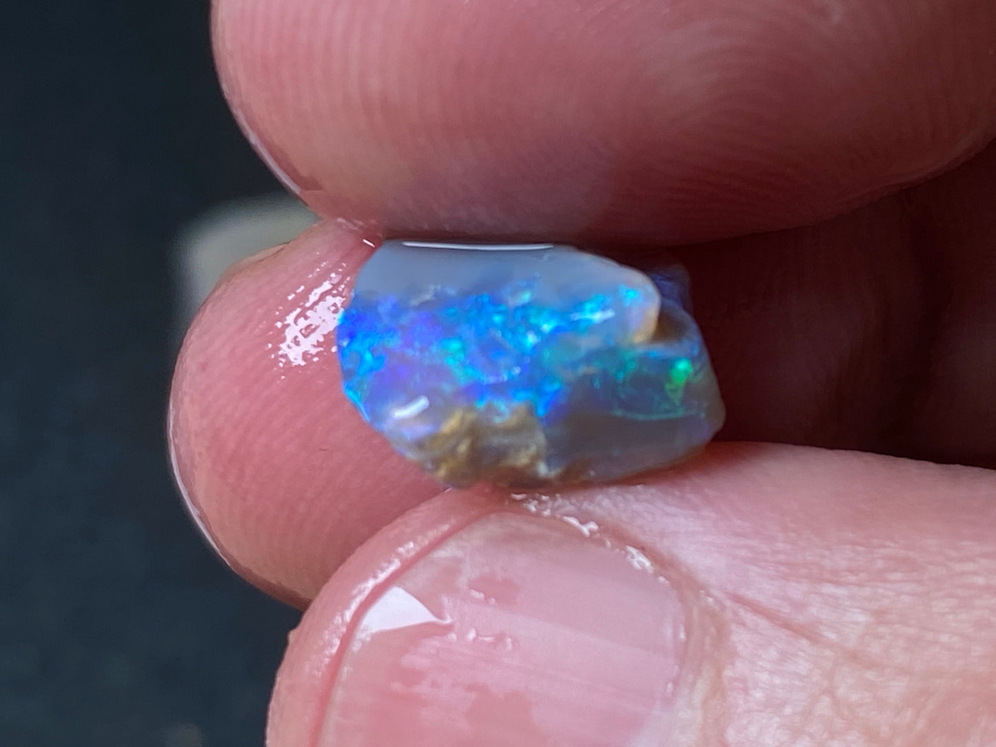 70 Cts, Natural Australian Opal Parcel, 13 Stones Lightning Ridge In The Rough, Crystal and Black