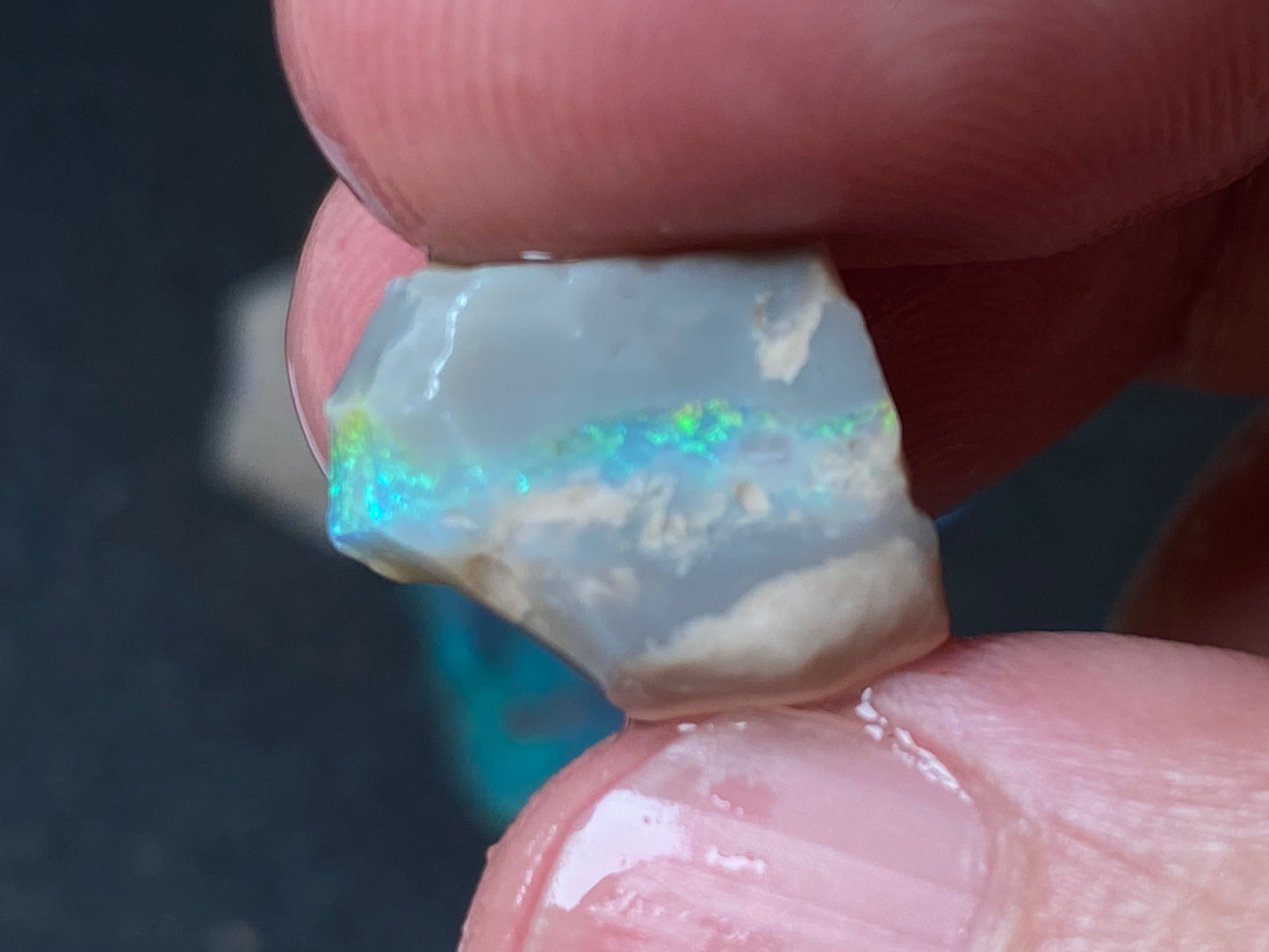 70 Cts, Natural Australian Opal Parcel, 13 Stones Lightning Ridge In The Rough, Crystal and Black