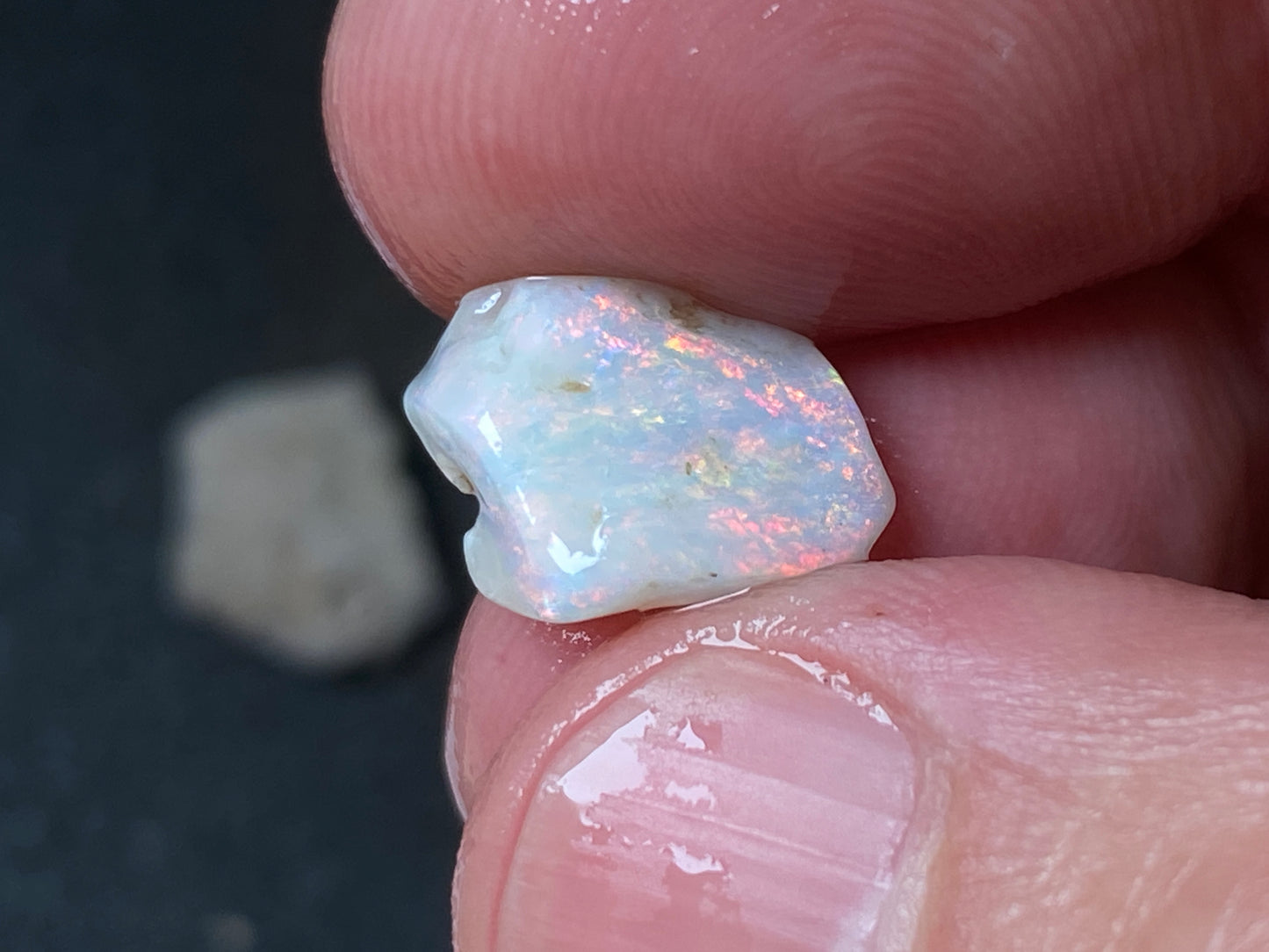 70 Cts, Natural Australian Opal Parcel, 13 Stones Lightning Ridge In The Rough, Crystal and Black