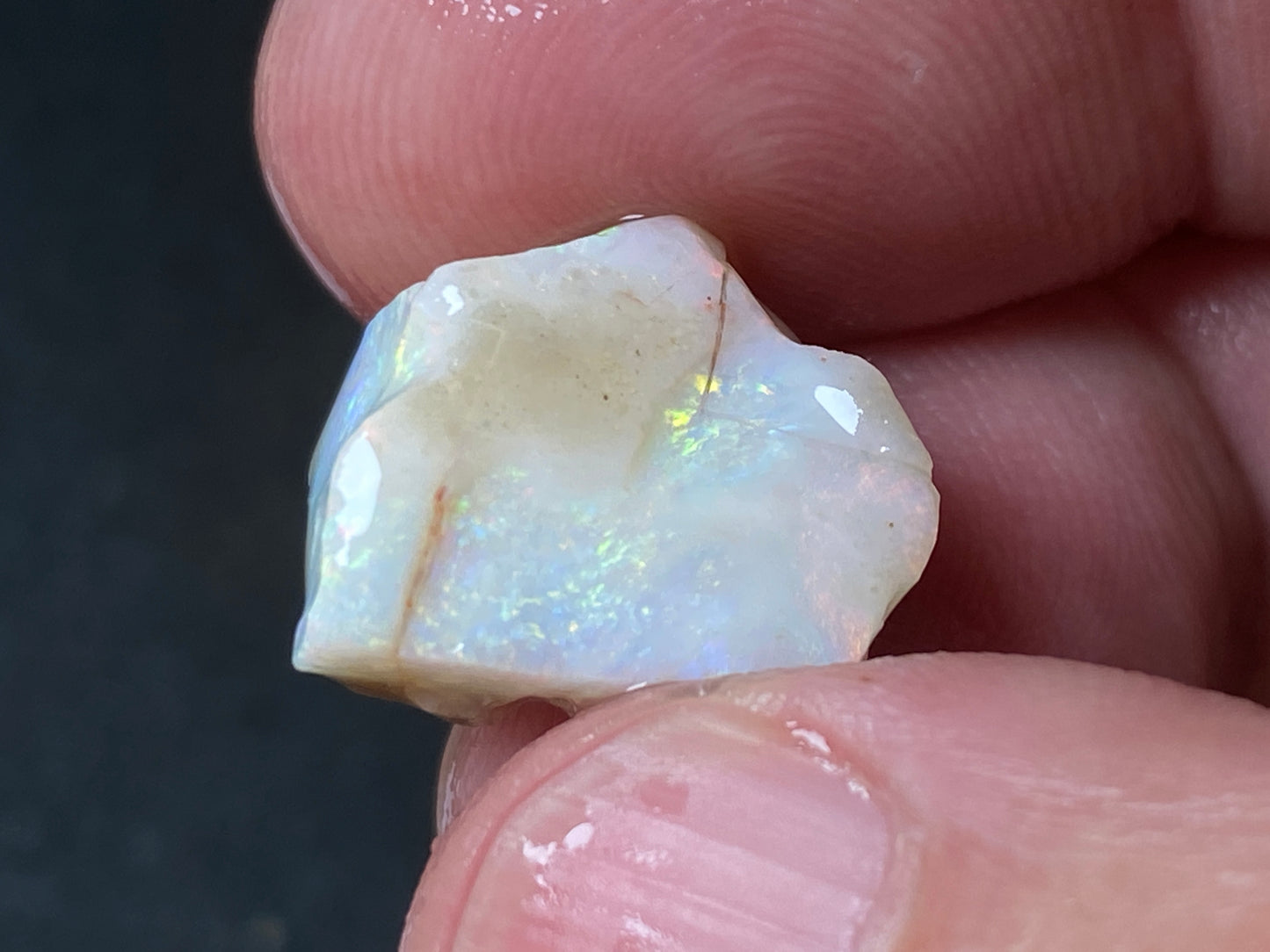 70 Cts, Natural Australian Opal Parcel, 13 Stones Lightning Ridge In The Rough, Crystal and Black