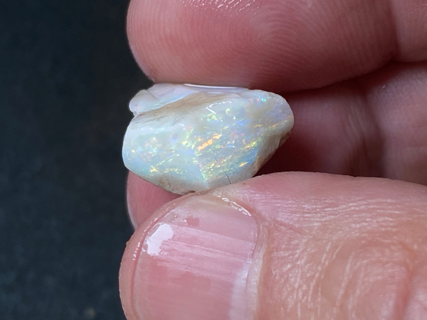 70 Cts, Natural Australian Opal Parcel, 13 Stones Lightning Ridge In The Rough, Crystal and Black