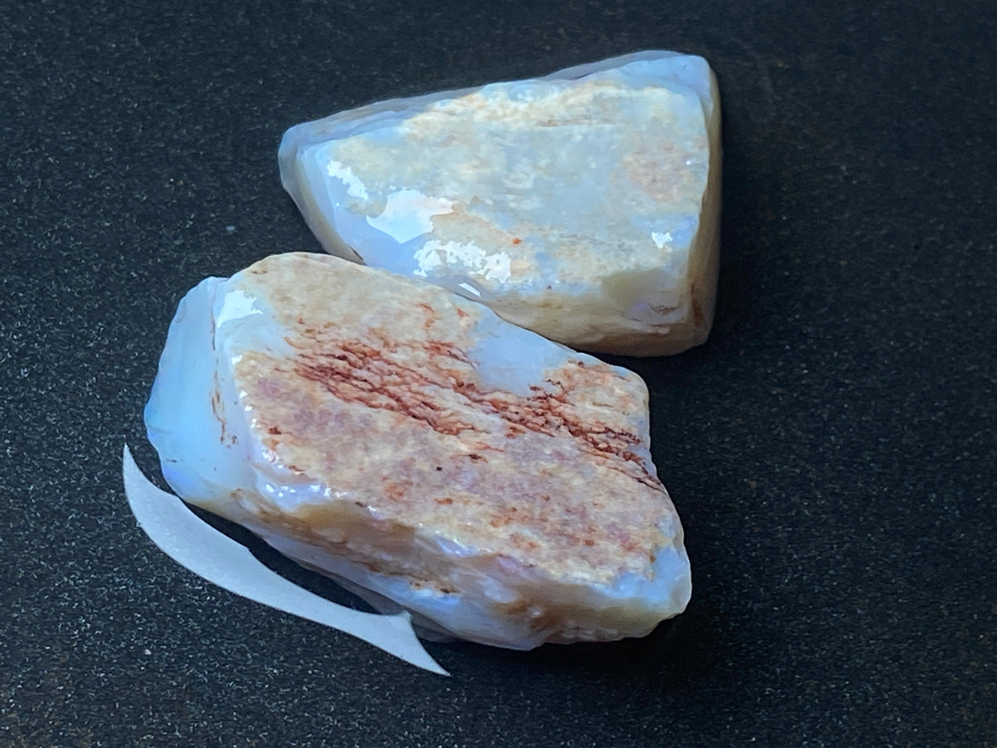 1.3oz Natural Australian Opal Parcel, Two Huge Stones In The Rough, Coober Pedy Crystal