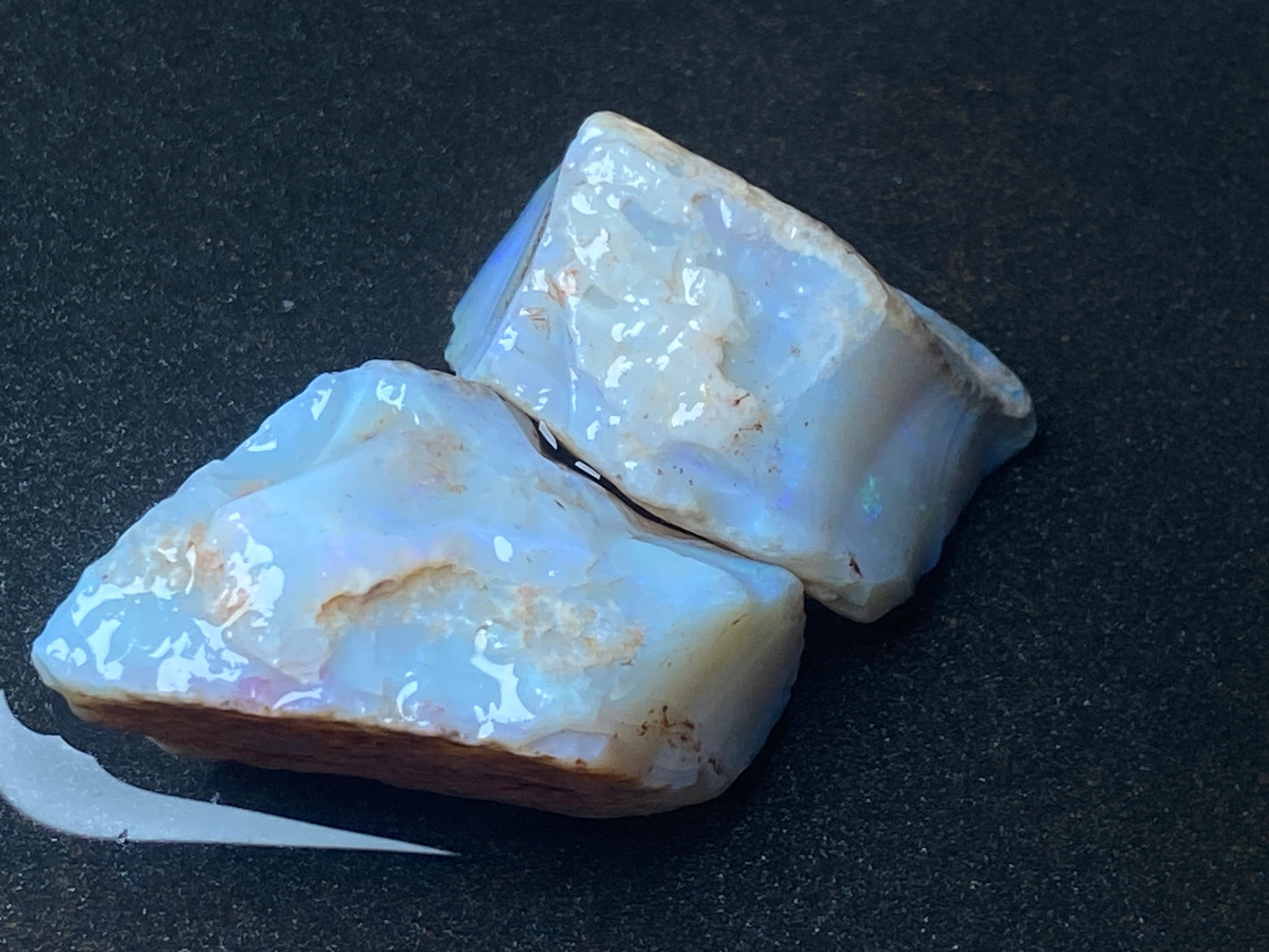 1.3oz Natural Australian Opal Parcel, Two Huge Stones In The Rough, Coober Pedy Crystal