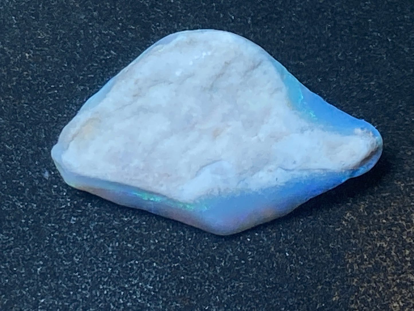 28 Carats, Natural Australian Crystal Opal Stone, Coober Pedy In The Rough, Greens and Blues.