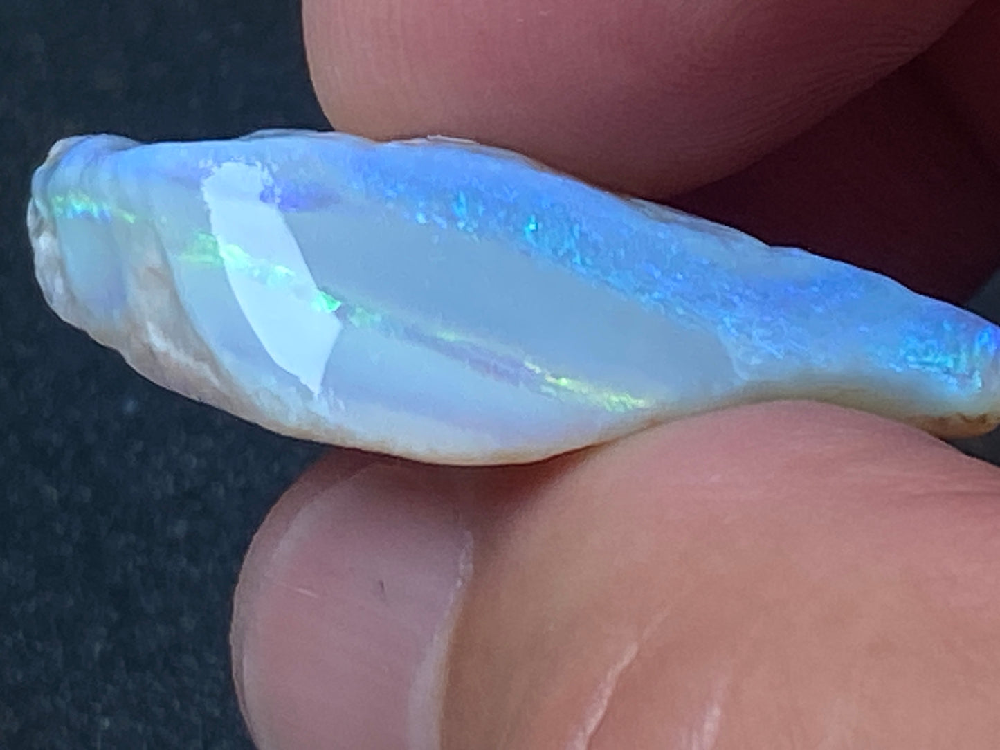 28 Carats, Natural Australian Crystal Opal Stone, Coober Pedy In The Rough, Greens and Blues.