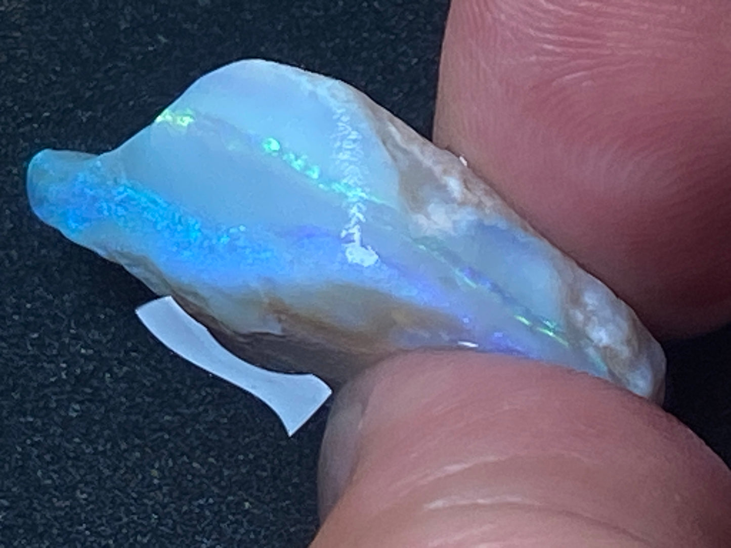 28 Carats, Natural Australian Crystal Opal Stone, Coober Pedy In The Rough, Greens and Blues.