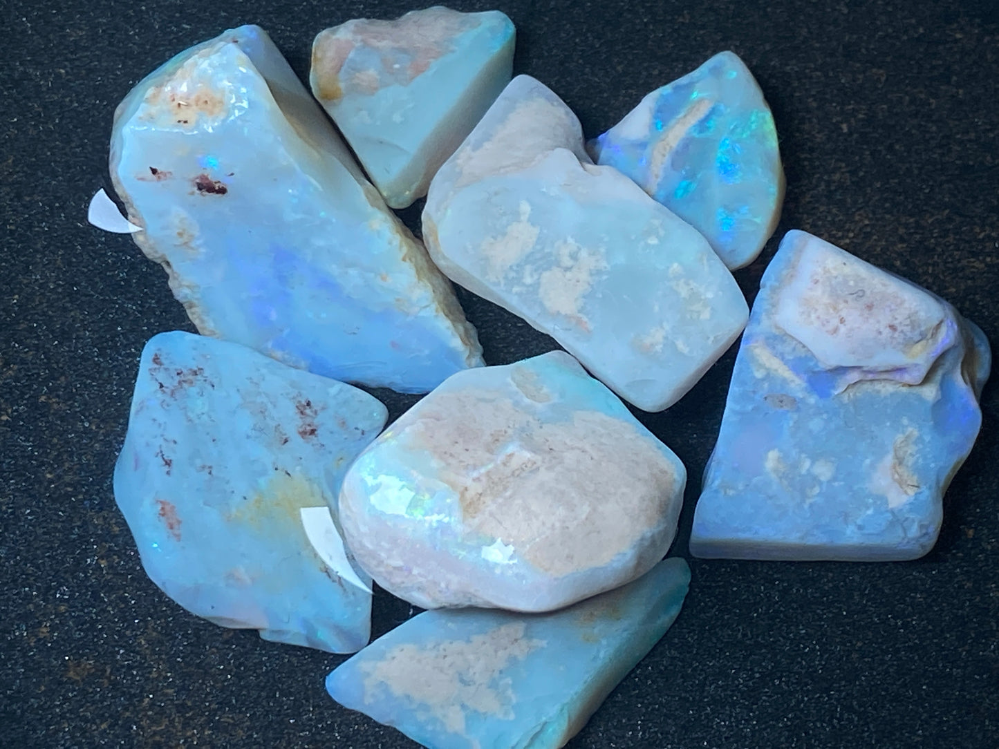 1oz, Natural Australian Opal Parcel, Dark and Crystal Coober Pedy In The Rough