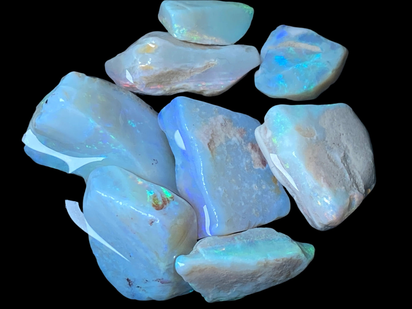 1oz, Natural Australian Opal Parcel, Dark and Crystal Coober Pedy In The Rough