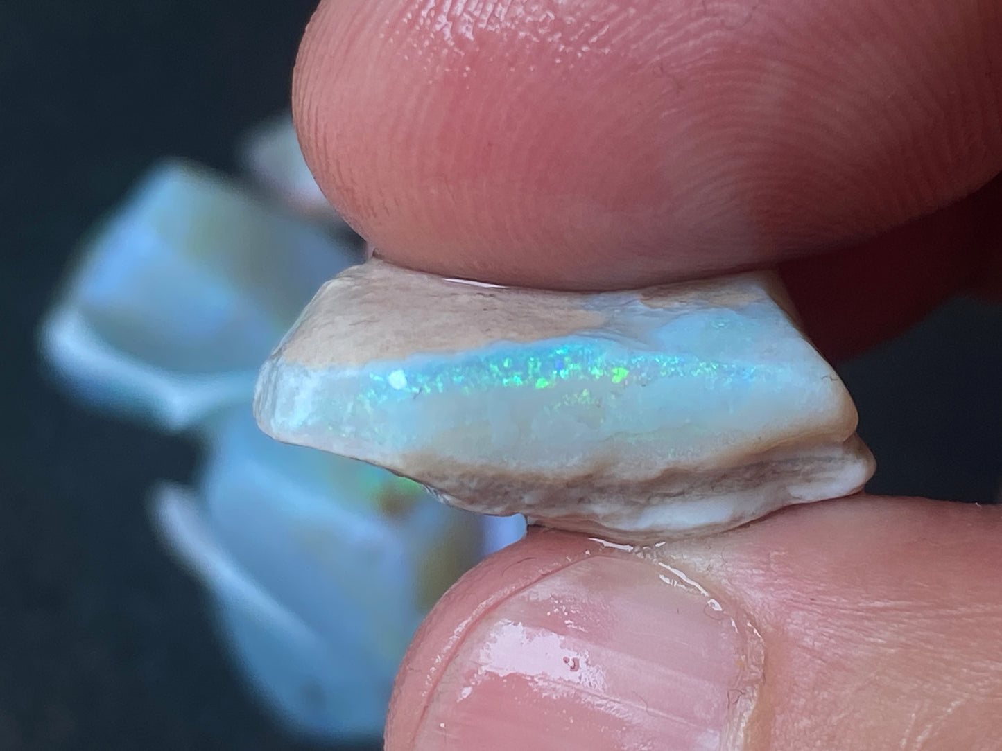 1oz, Natural Australian Opal Parcel, Dark and Crystal Coober Pedy In The Rough