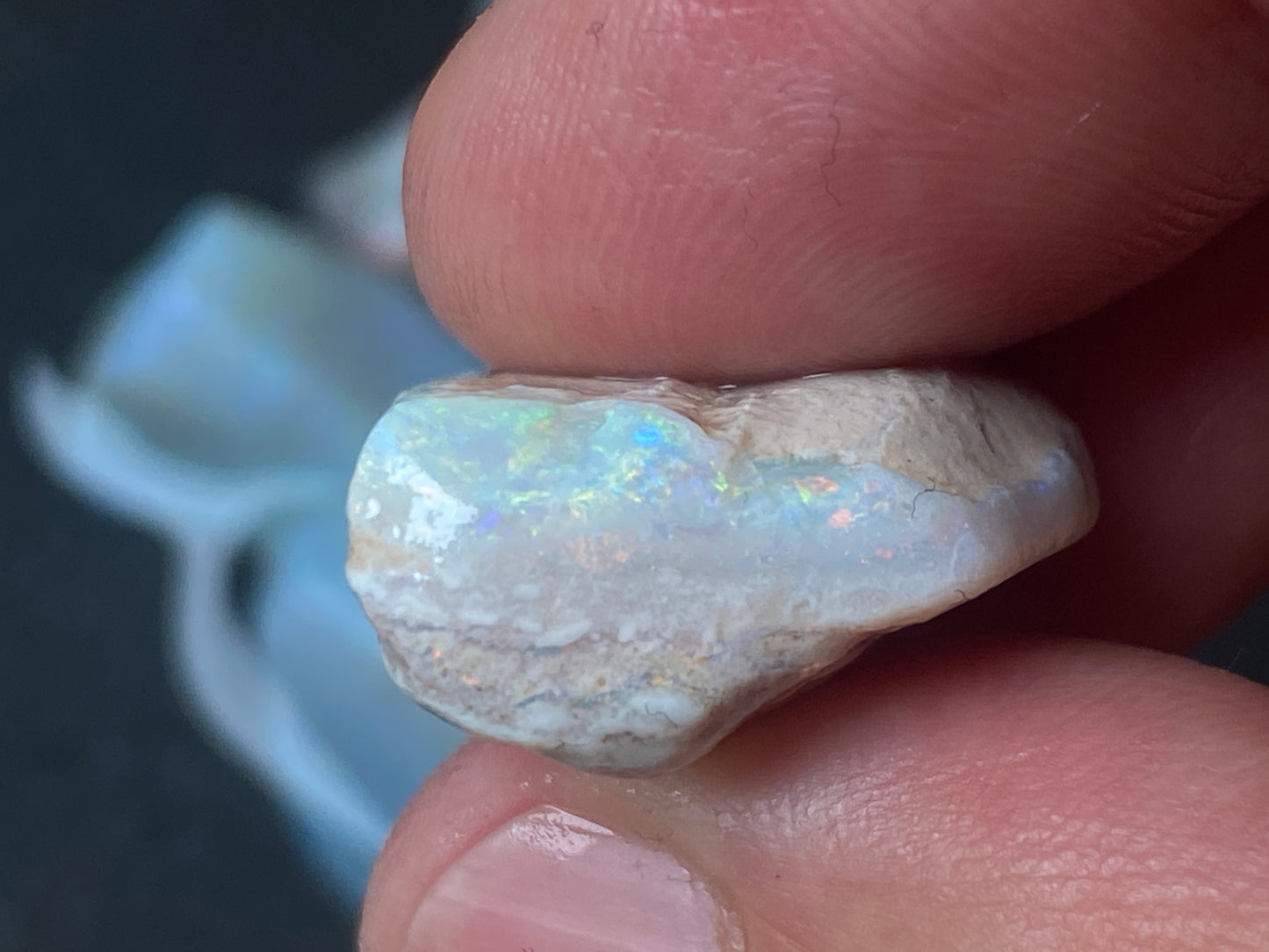 1oz, Natural Australian Opal Parcel, Dark and Crystal Coober Pedy In The Rough