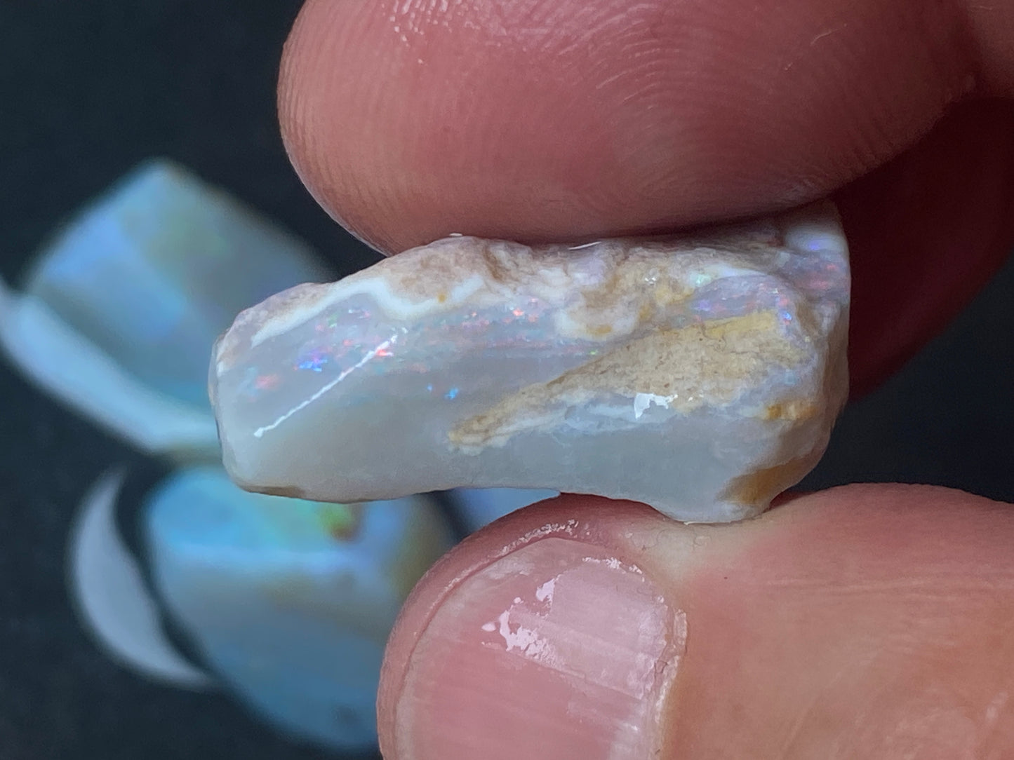 1oz, Natural Australian Opal Parcel, Dark and Crystal Coober Pedy In The Rough