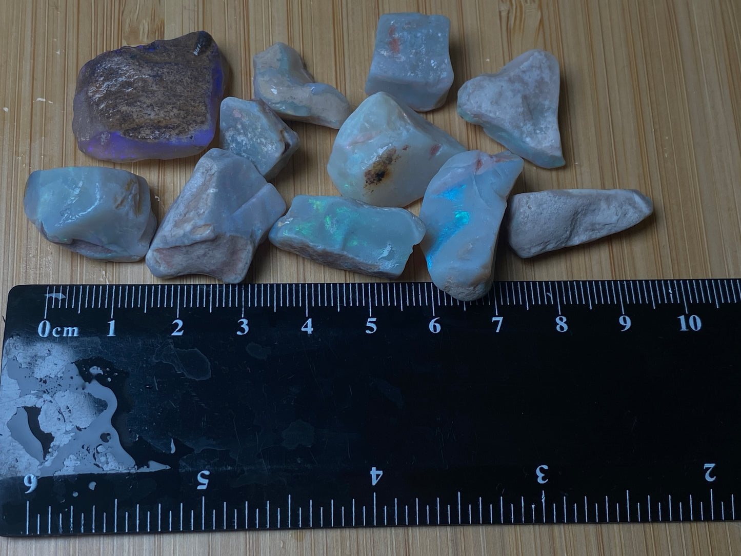 1oz Natural Australian Opal Parcel, Dark Base and Crystal Coober Pedy in The Rough