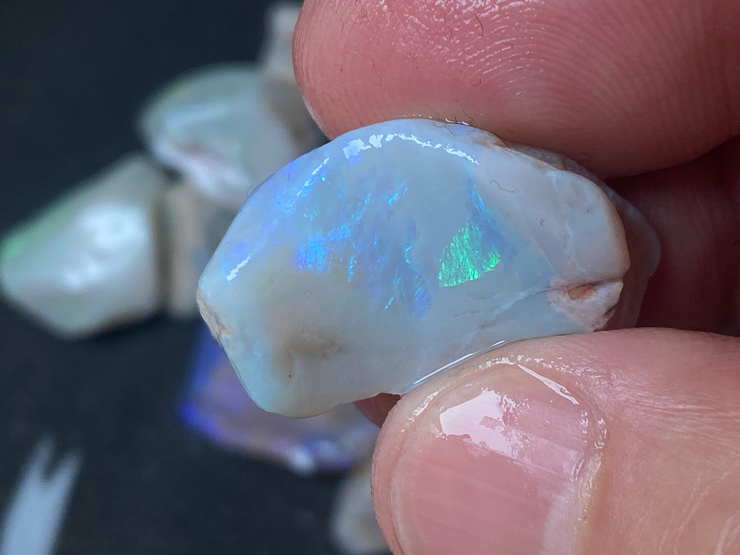 1oz Natural Australian Opal Parcel, Dark Base and Crystal Coober Pedy in The Rough