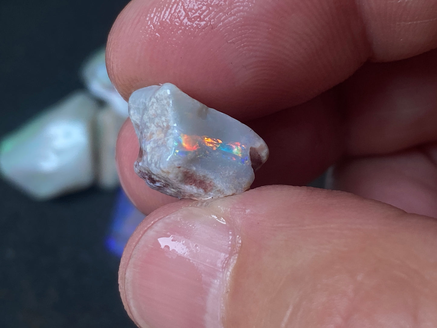 1oz Natural Australian Opal Parcel, Dark Base and Crystal Coober Pedy in The Rough