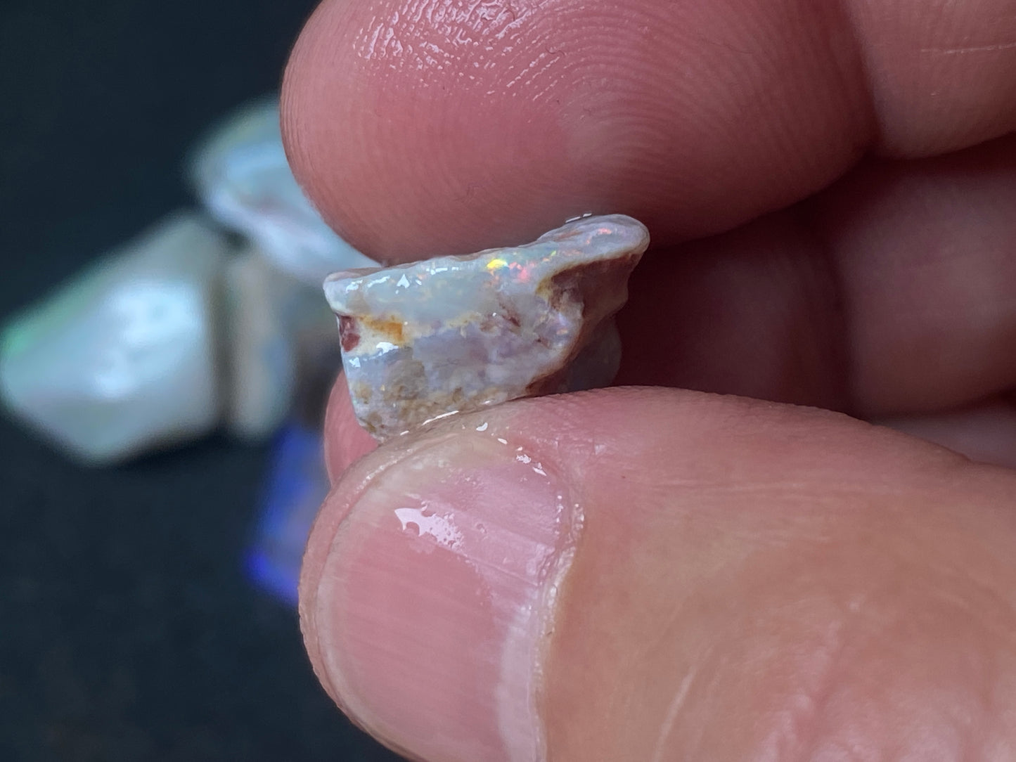 1oz Natural Australian Opal Parcel, Dark Base and Crystal Coober Pedy in The Rough