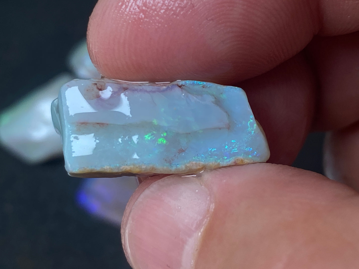 1oz Natural Australian Opal Parcel, Dark Base and Crystal Coober Pedy in The Rough