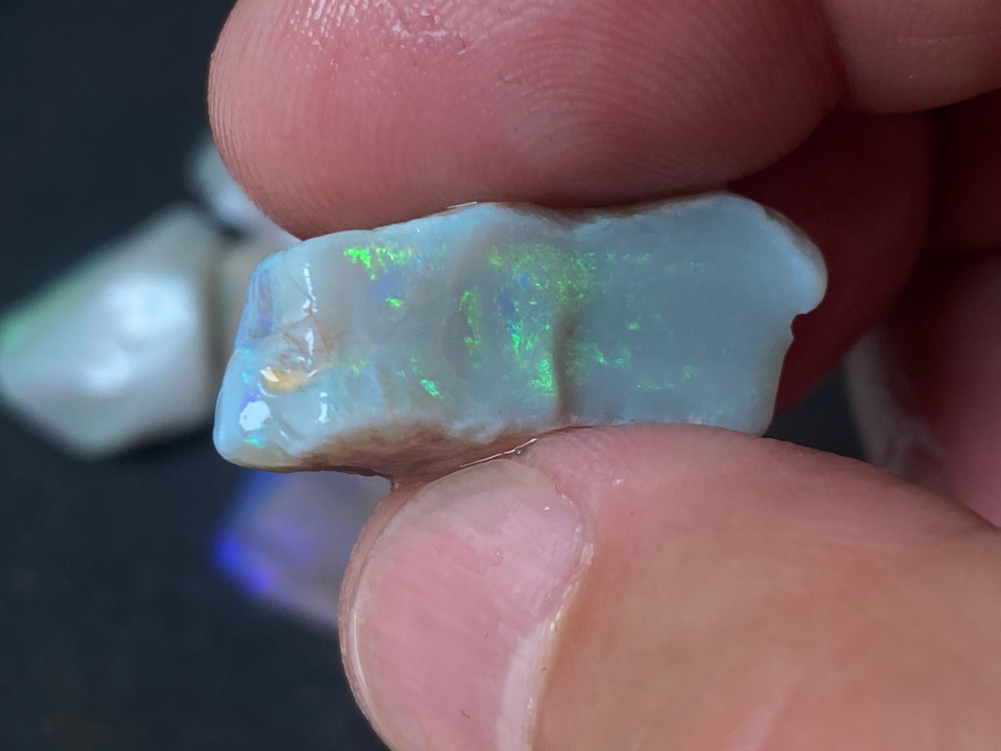 1oz Natural Australian Opal Parcel, Dark Base and Crystal Coober Pedy in The Rough