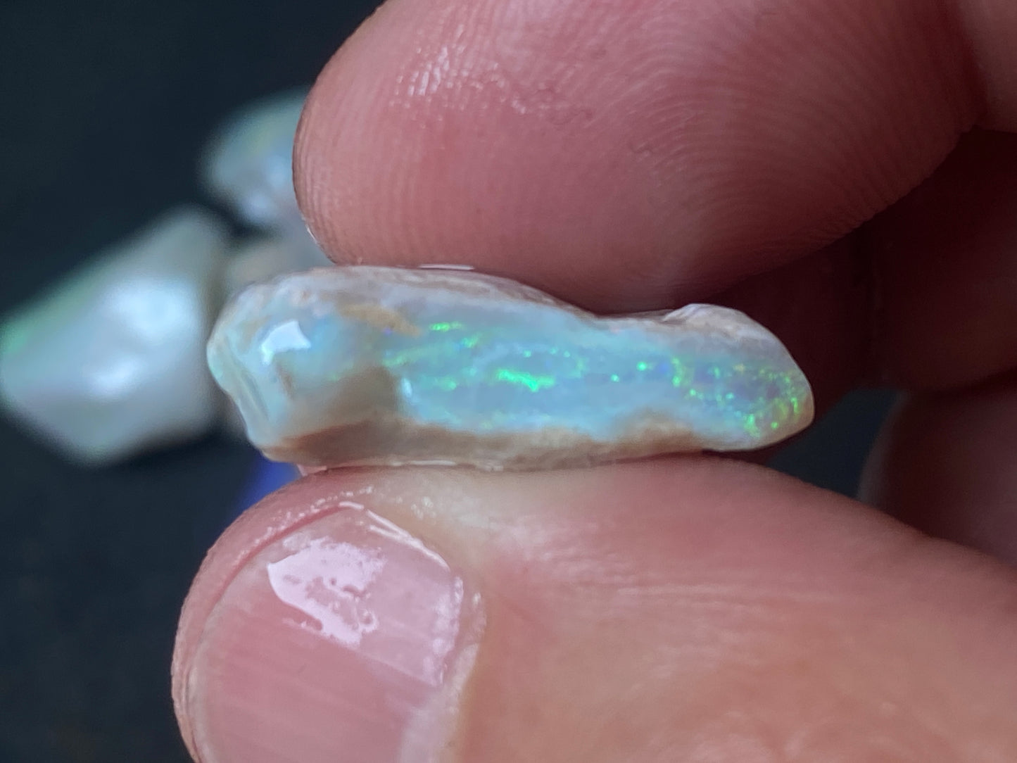 1oz Natural Australian Opal Parcel, Dark Base and Crystal Coober Pedy in The Rough