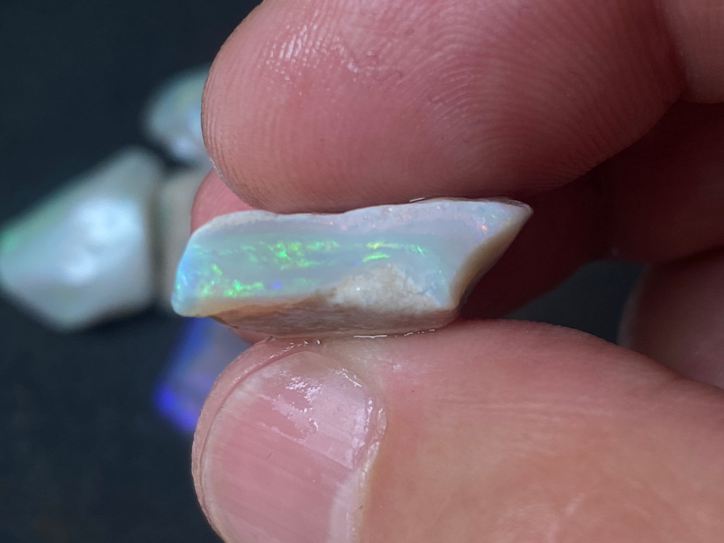 1oz Natural Australian Opal Parcel, Dark Base and Crystal Coober Pedy in The Rough