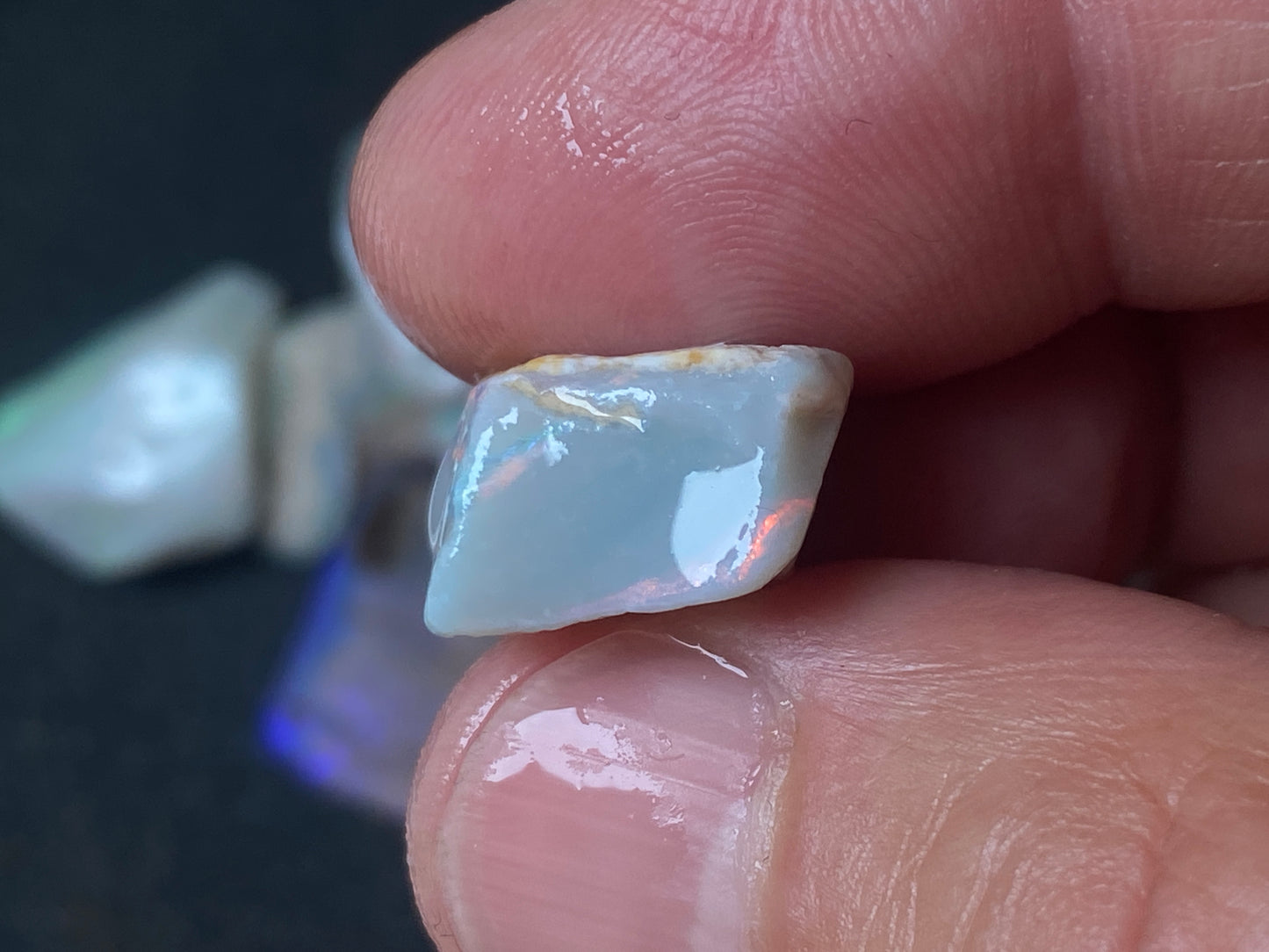 1oz Natural Australian Opal Parcel, Dark Base and Crystal Coober Pedy in The Rough