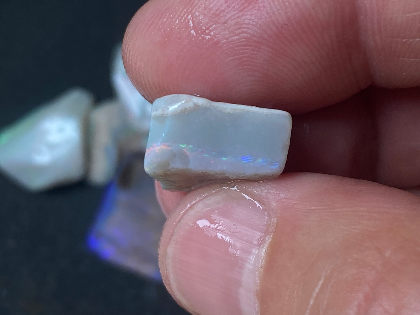 1oz Natural Australian Opal Parcel, Dark Base and Crystal Coober Pedy in The Rough