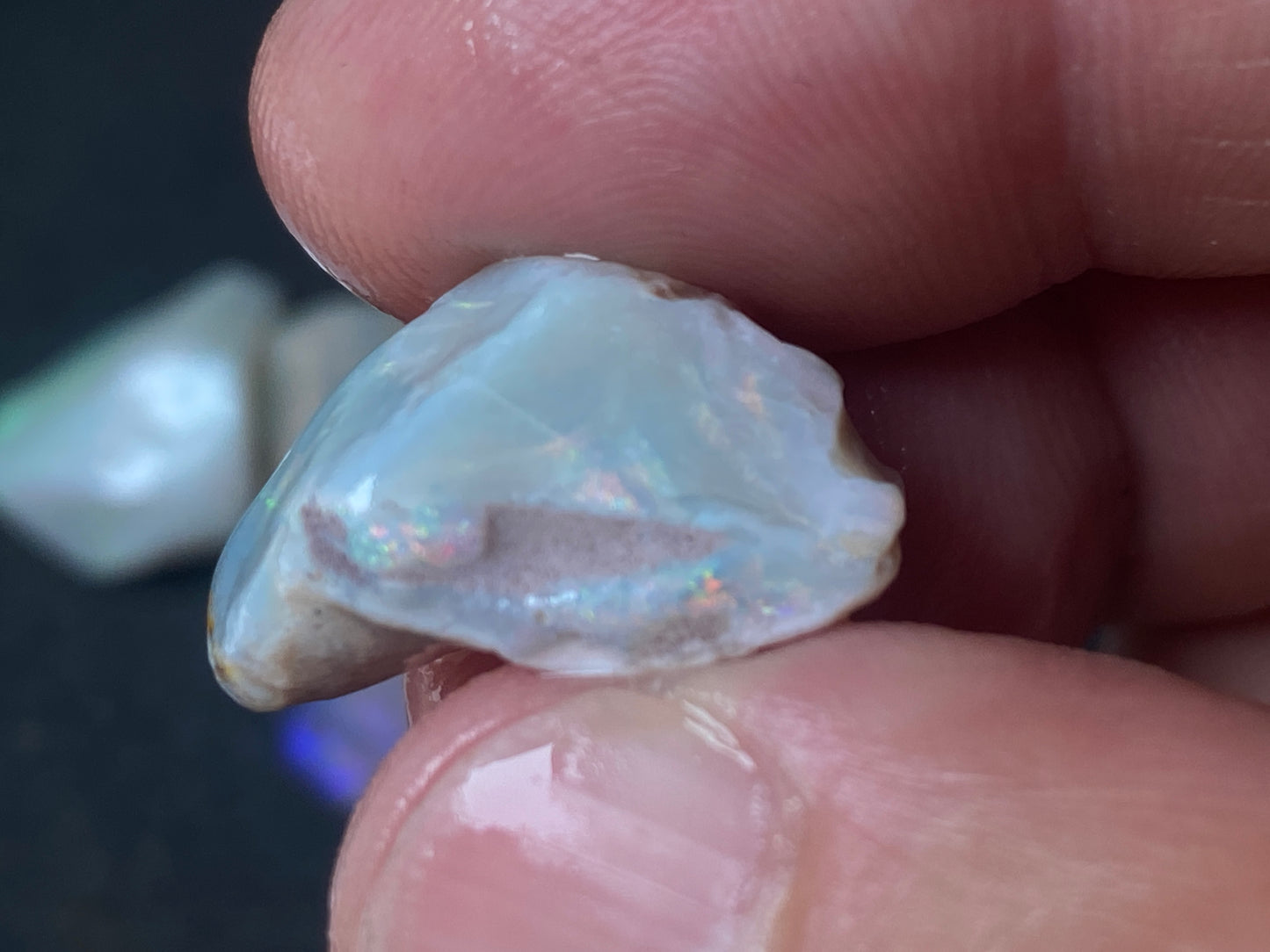 1oz Natural Australian Opal Parcel, Dark Base and Crystal Coober Pedy in The Rough